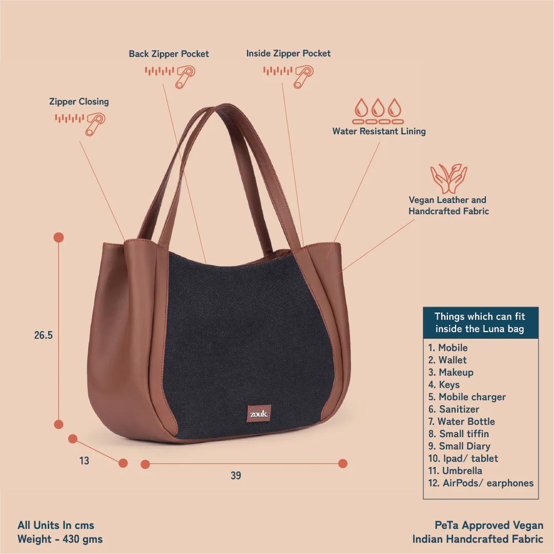 Jet Black Luna Handbag - Image 4