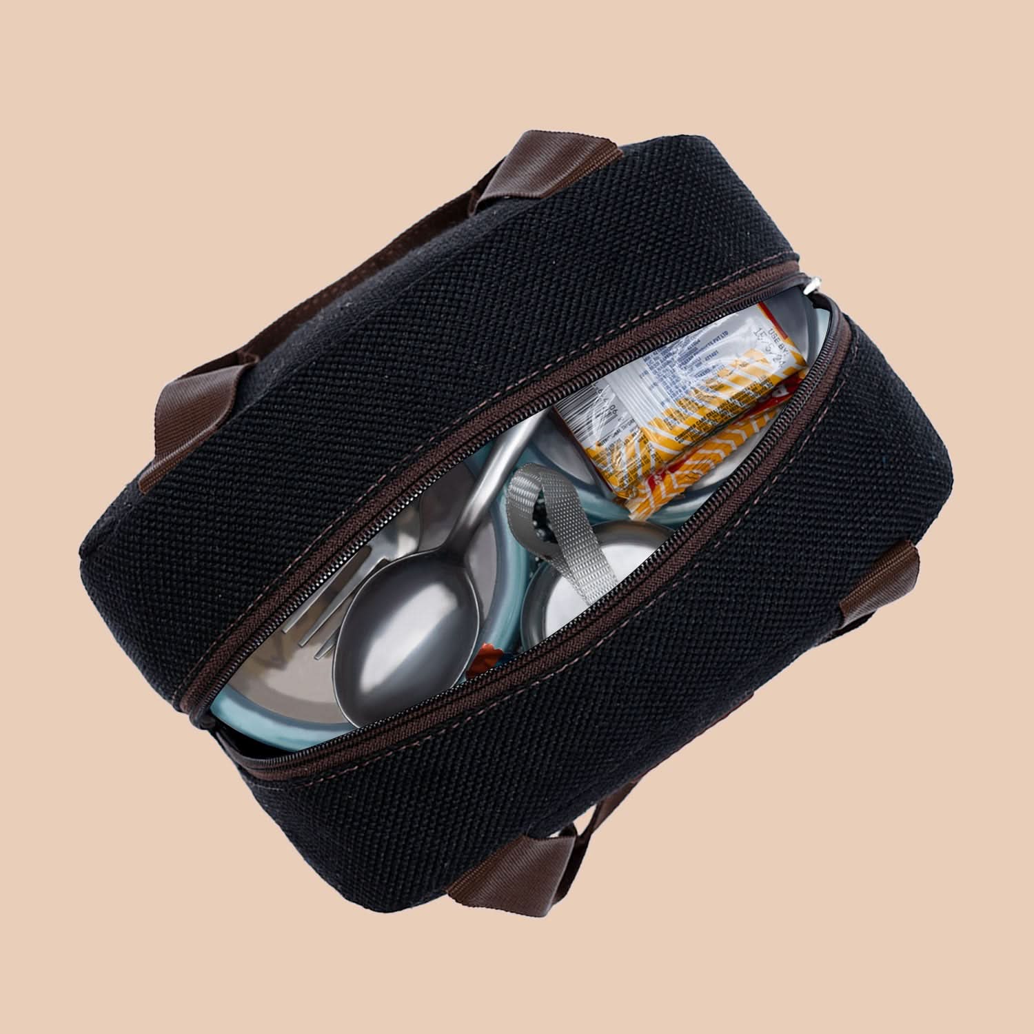 Jet Black Lunch Bag - Image 6