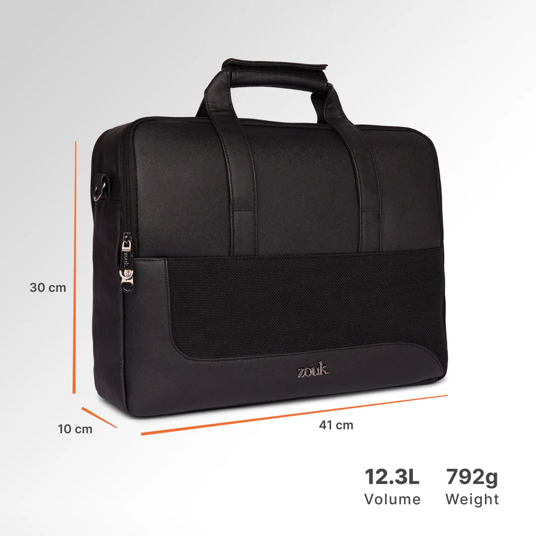 Jet Black Office Laptop Bag (Black) - Image 4
