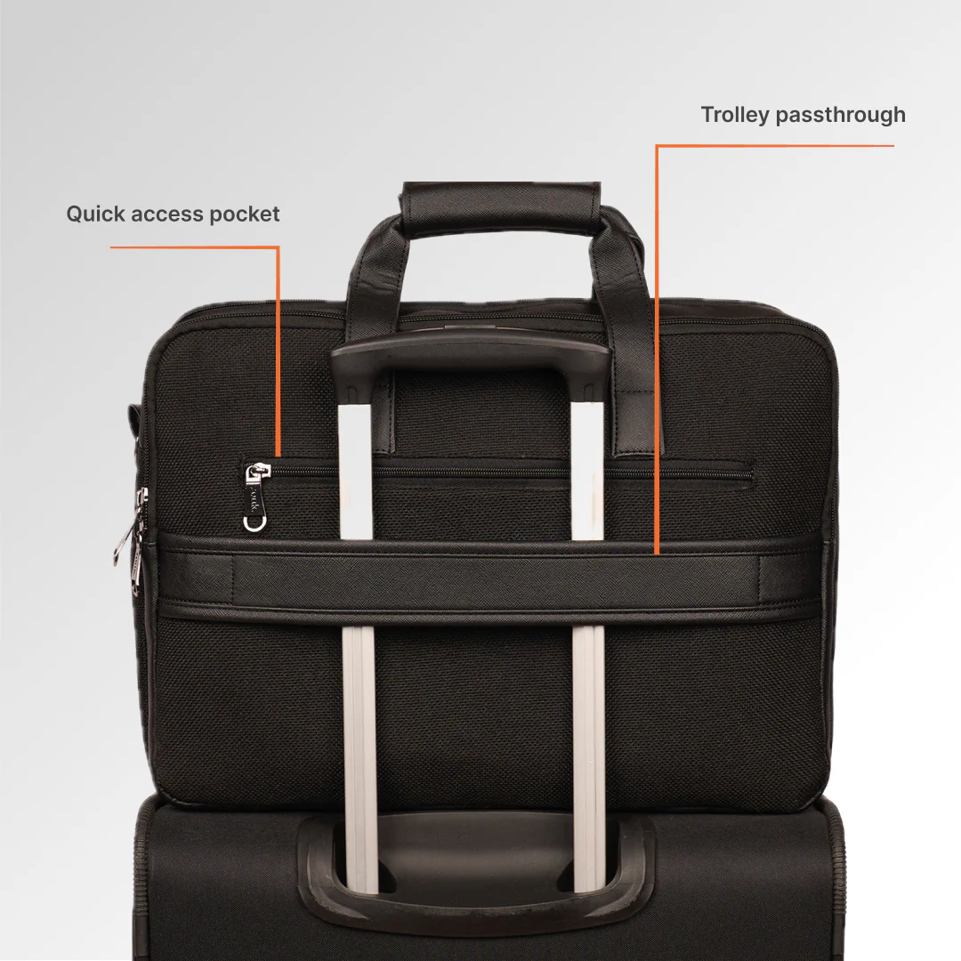 Jet Black Office Laptop Bag (Black) - Image 9