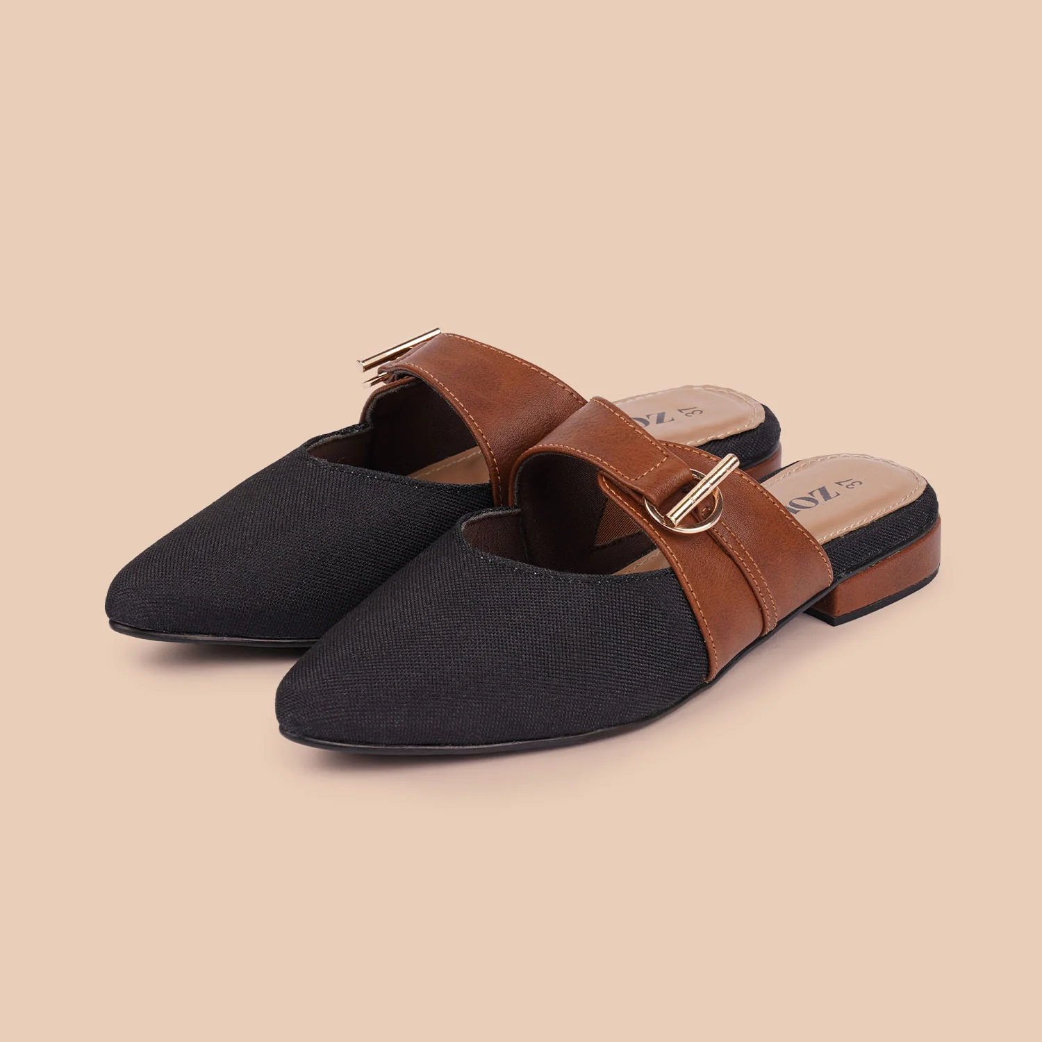 Jet Black Office Pointed Mule - Image 5