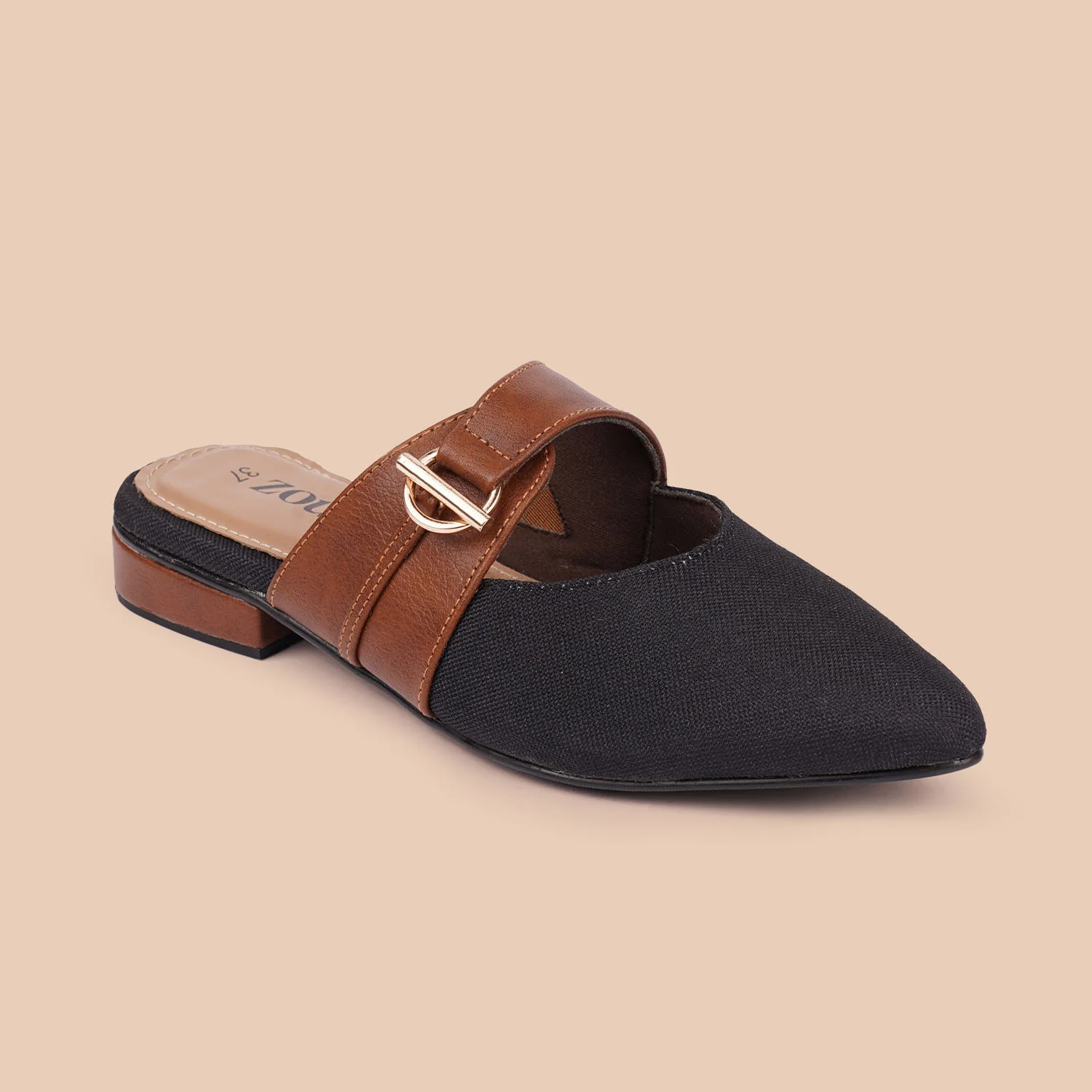 Jet Black Office Pointed Mule - Image 6