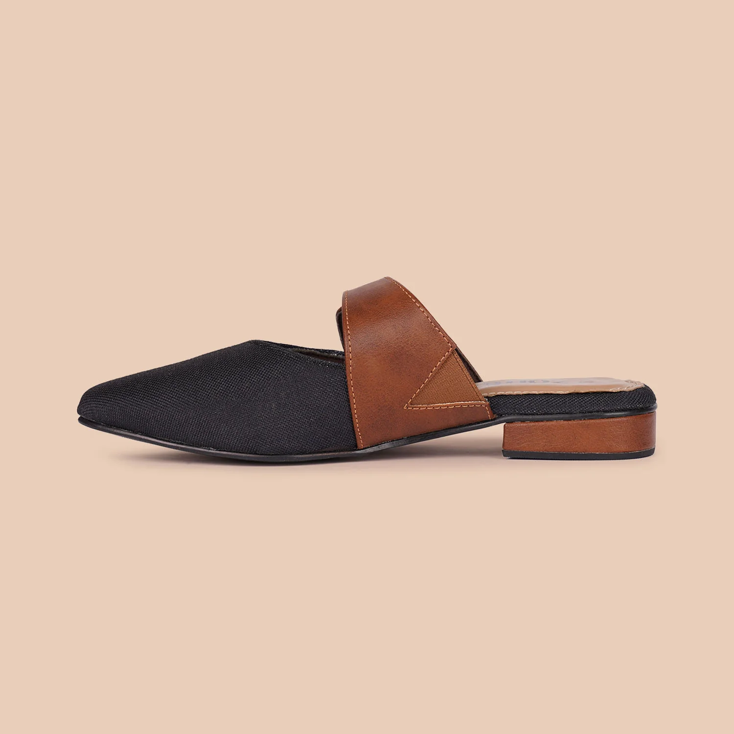 Jet Black Office Pointed Mule - Image 7
