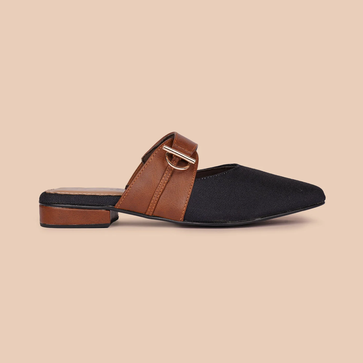 Jet Black Office Pointed Mule - Image 8
