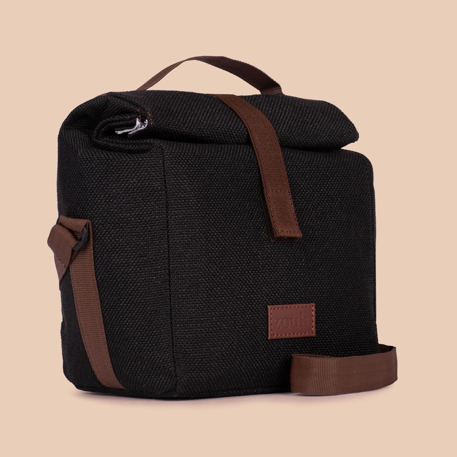 Jet Black Roll Up Lunch Bag - Image 3