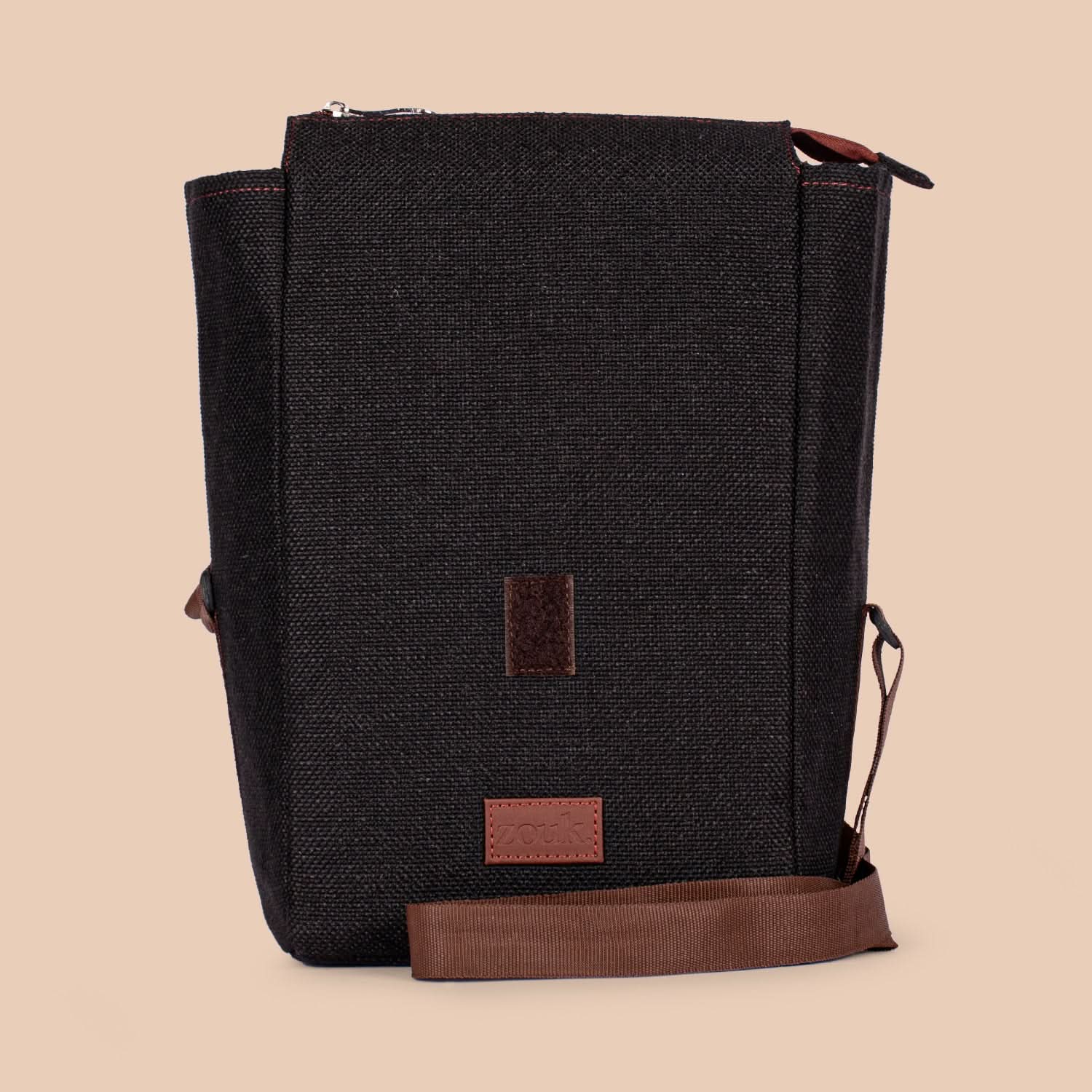 Jet Black Roll Up Lunch Bag - Image 4