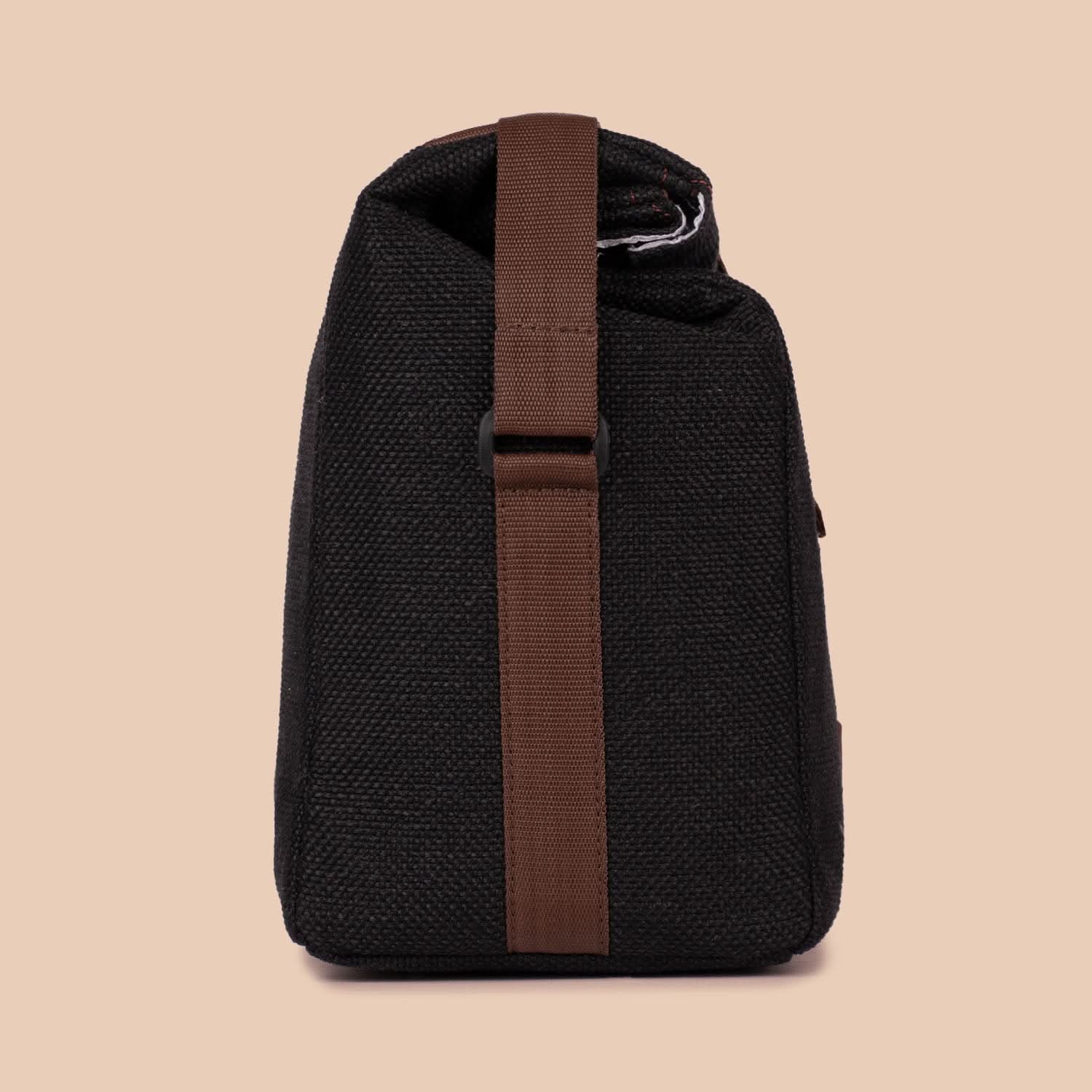 Jet Black Roll Up Lunch Bag - Image 5