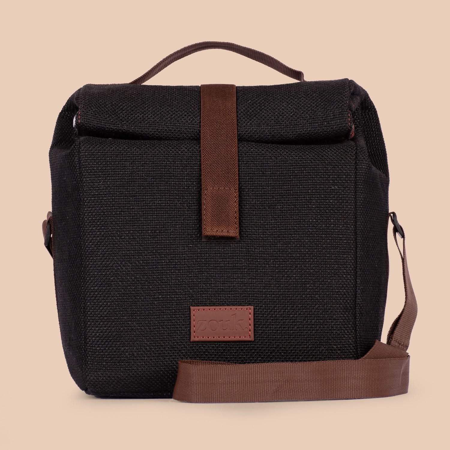 Jet Black Roll Up Lunch Bag - Image 6