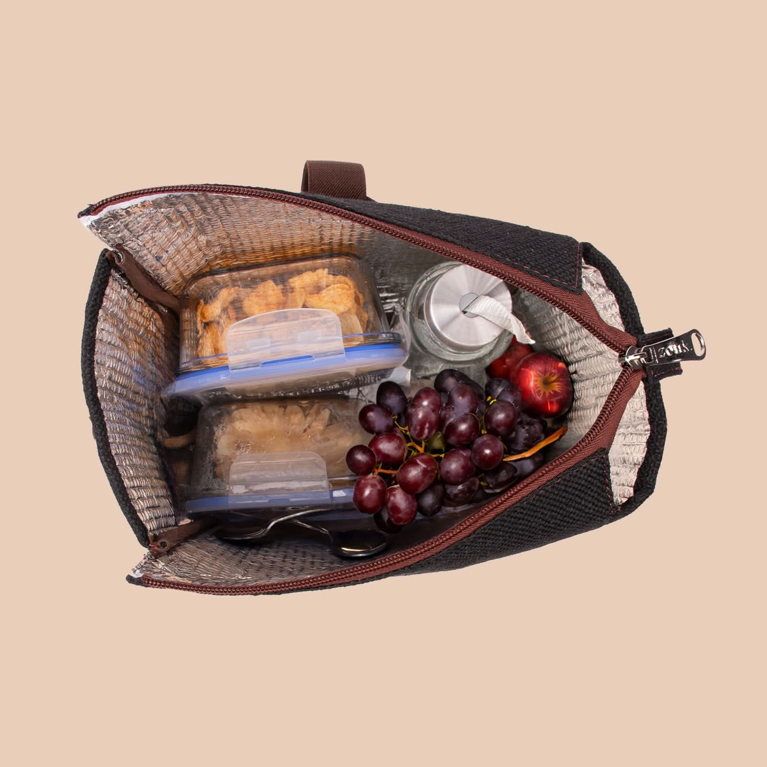Jet Black Roll Up Lunch Bag - Image 8