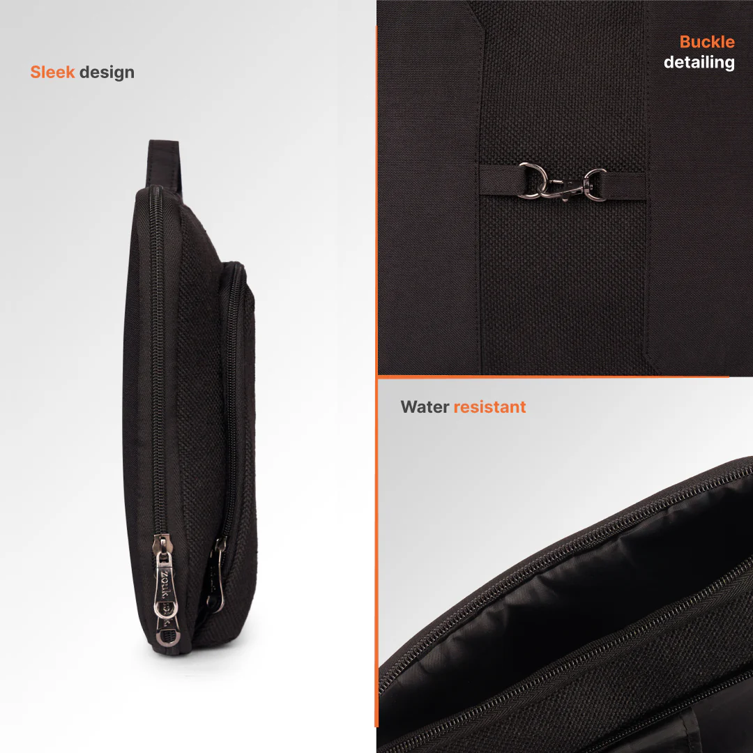 Jet Black Signature Laptop Sleeve - 15.6inch (Black) - Image 4