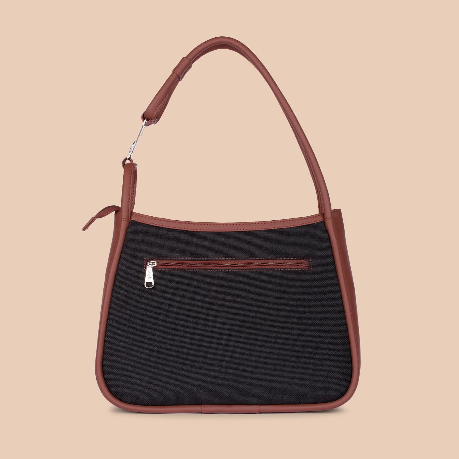 Jet Black Sleek Shoulder Bag - Image 3