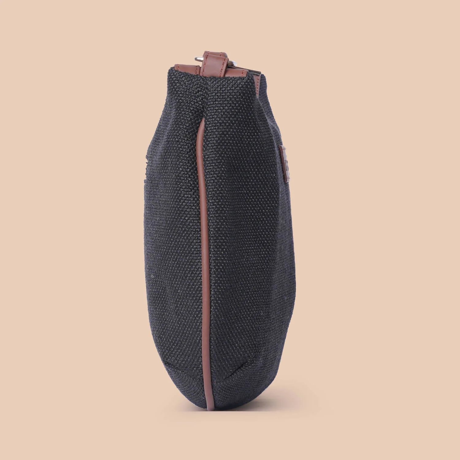 Jet Black Structured Shoulder Bag - Image 5