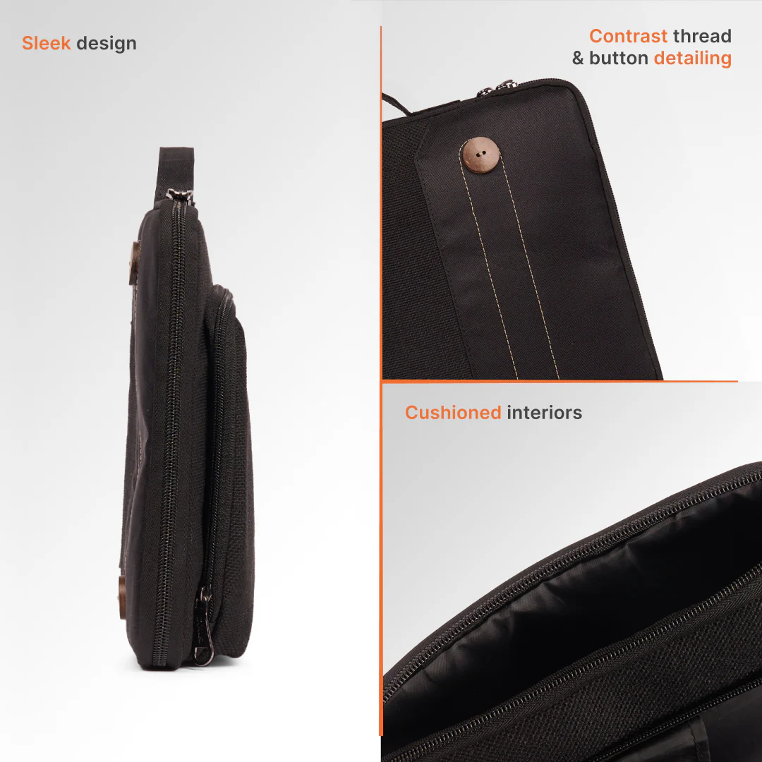 Jet Black Urban Laptop Sleeve - 14inch (Black) - Image 5