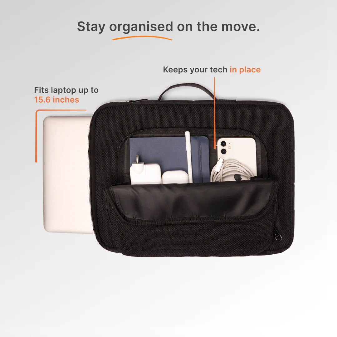 Jet Black Urban Laptop Sleeve - 15.6inch (Black) - Image 7