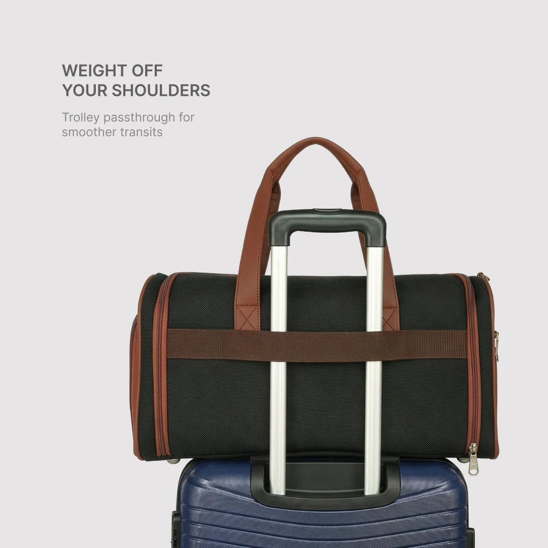 Jet Black Weekender Duffel Bag - Image 6