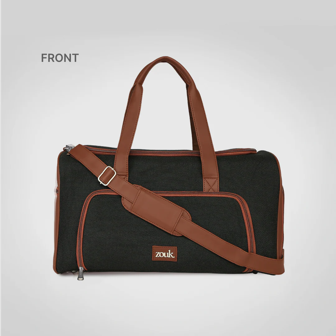 Jet Black Weekender Duffel Bag - Image 8