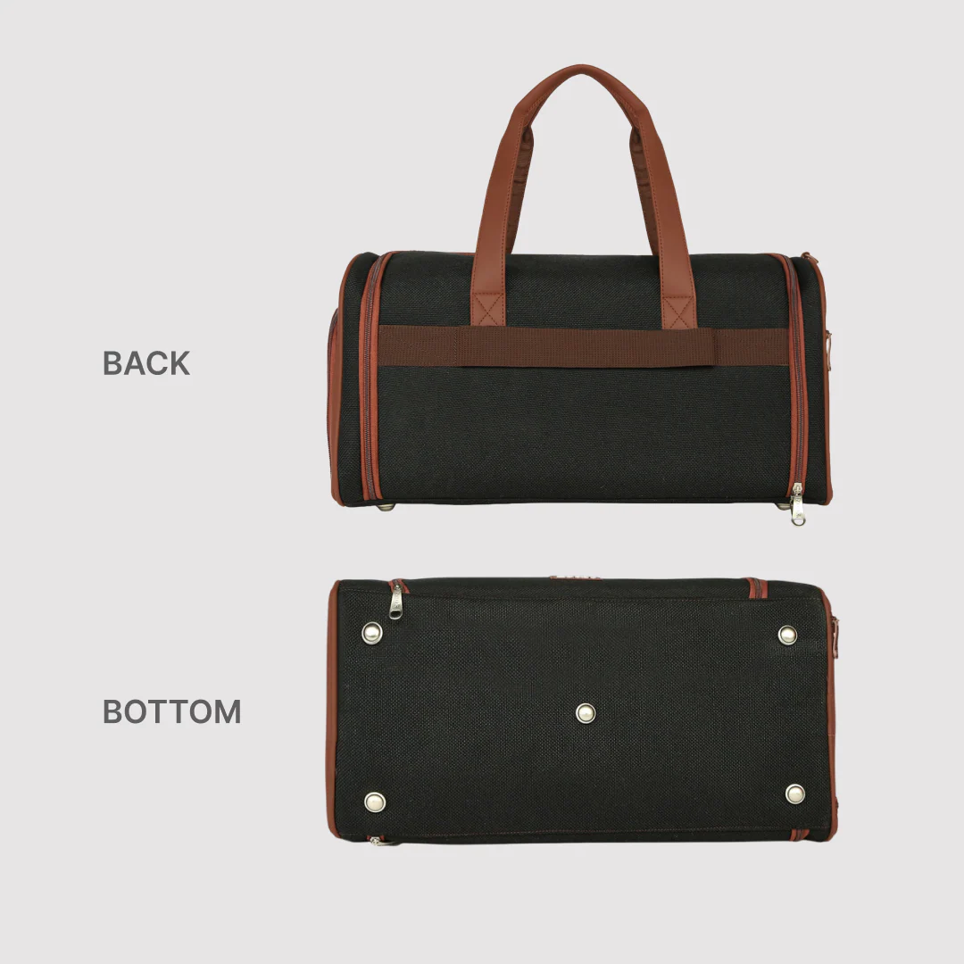 Jet Black Weekender Duffel Bag - Image 9
