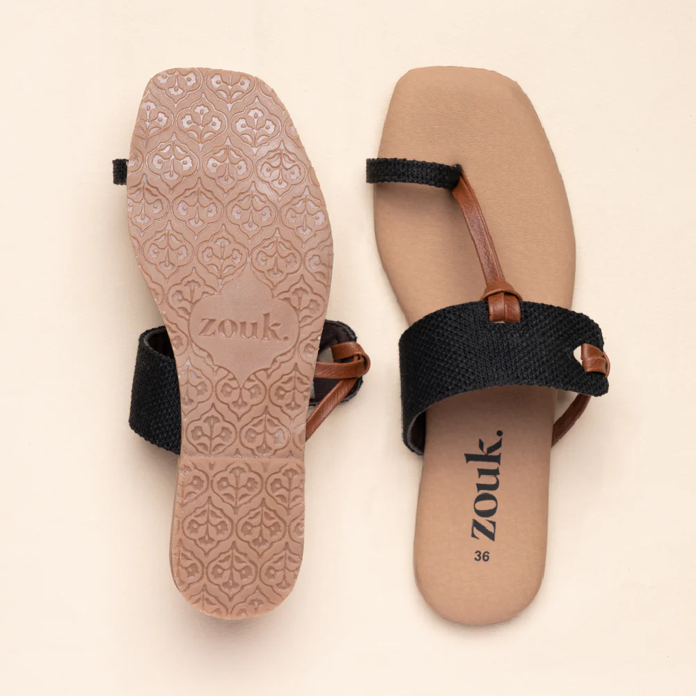 Jet Black Women's Chappals - Image 2