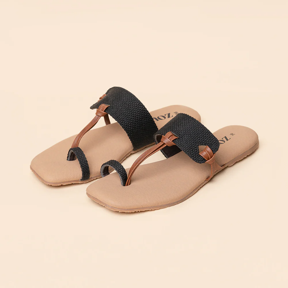 Jet Black Women's Chappals - Image 5