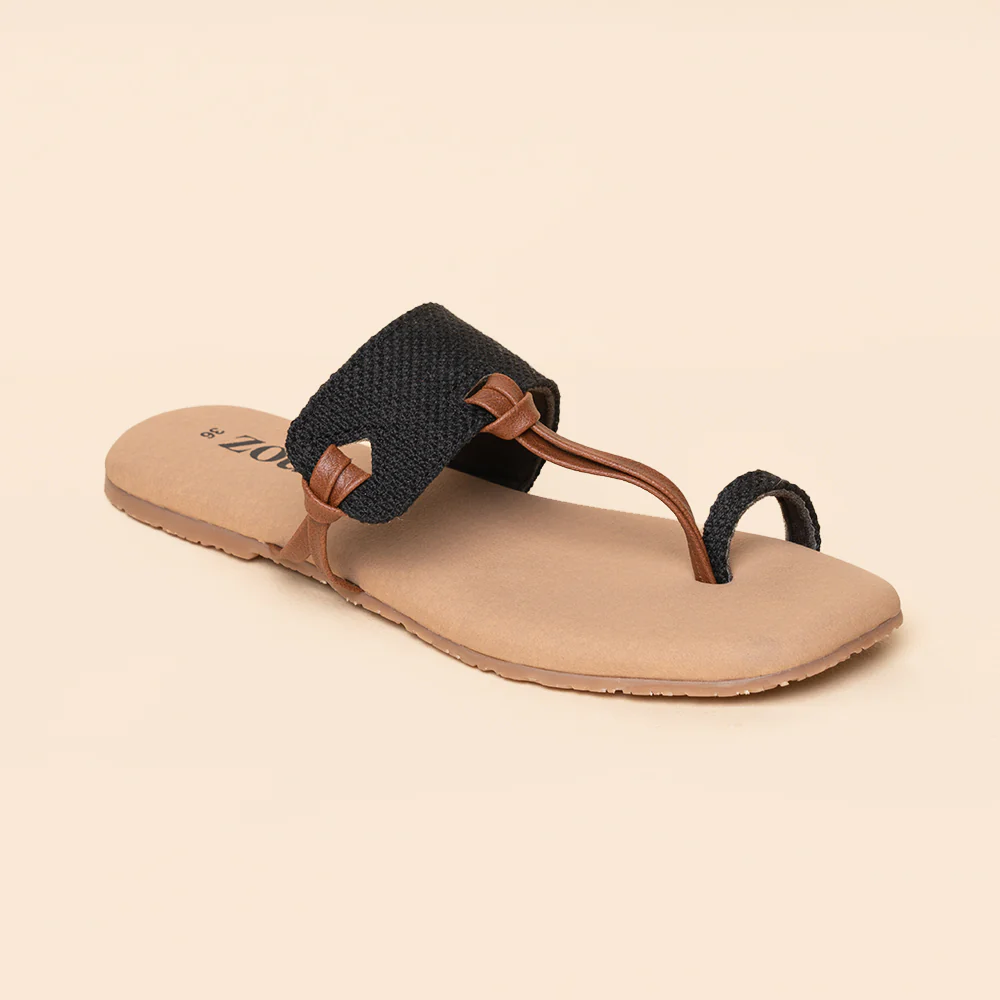 Jet Black Women's Chappals - Image 6
