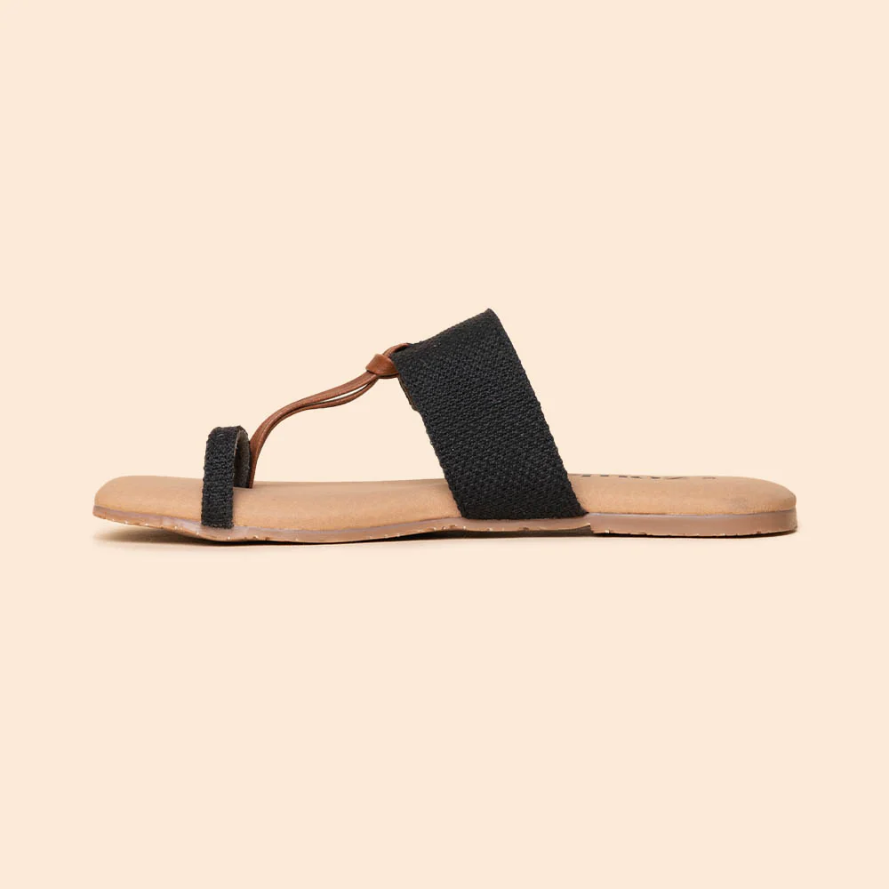 Jet Black Women's Chappals - Image 8