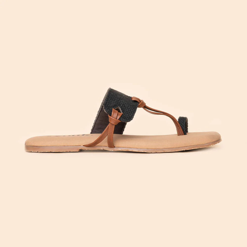 Jet Black Women's Chappals - Image 9