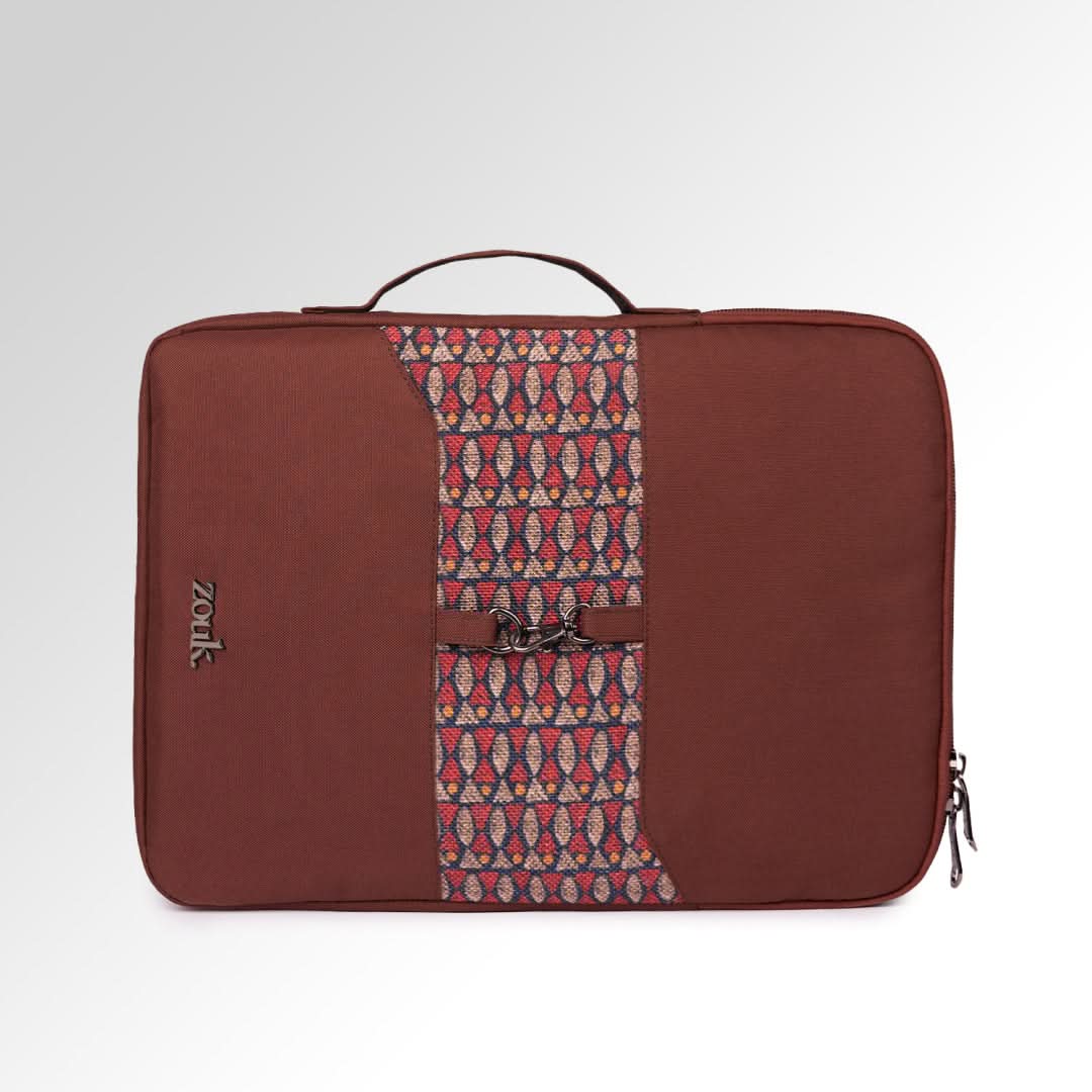 Indore Mosaic Signature Laptop Sleeve - 15.6inch (Brown) - Image 2