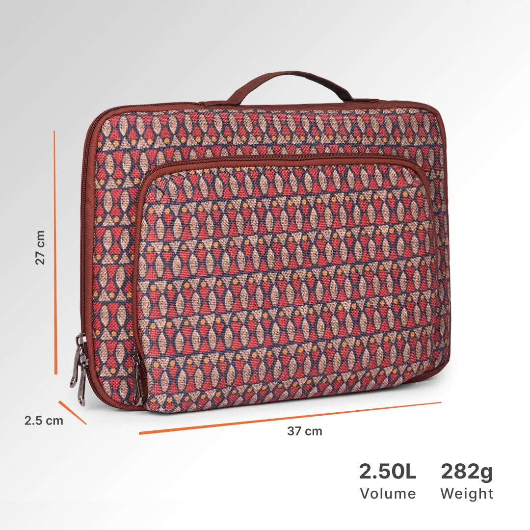 Indore Mosaic Signature Laptop Sleeve - 15.6inch (Brown) - Image 3