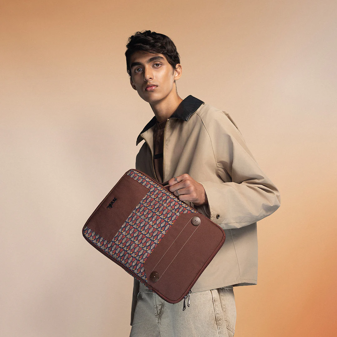 Indore Mosaic Urban Laptop Sleeve - 14inch (Brown)