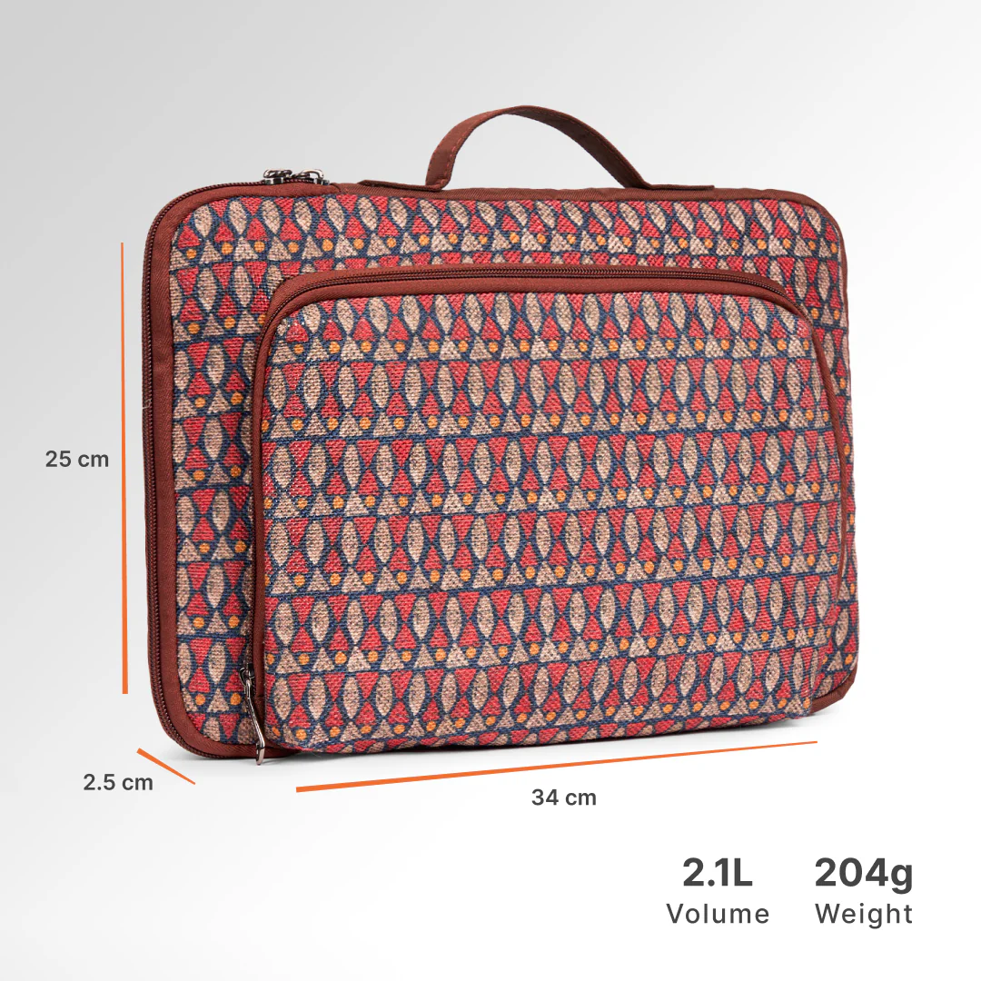 Indore Mosaic Urban Laptop Sleeve - 14inch (Brown) - Image 4