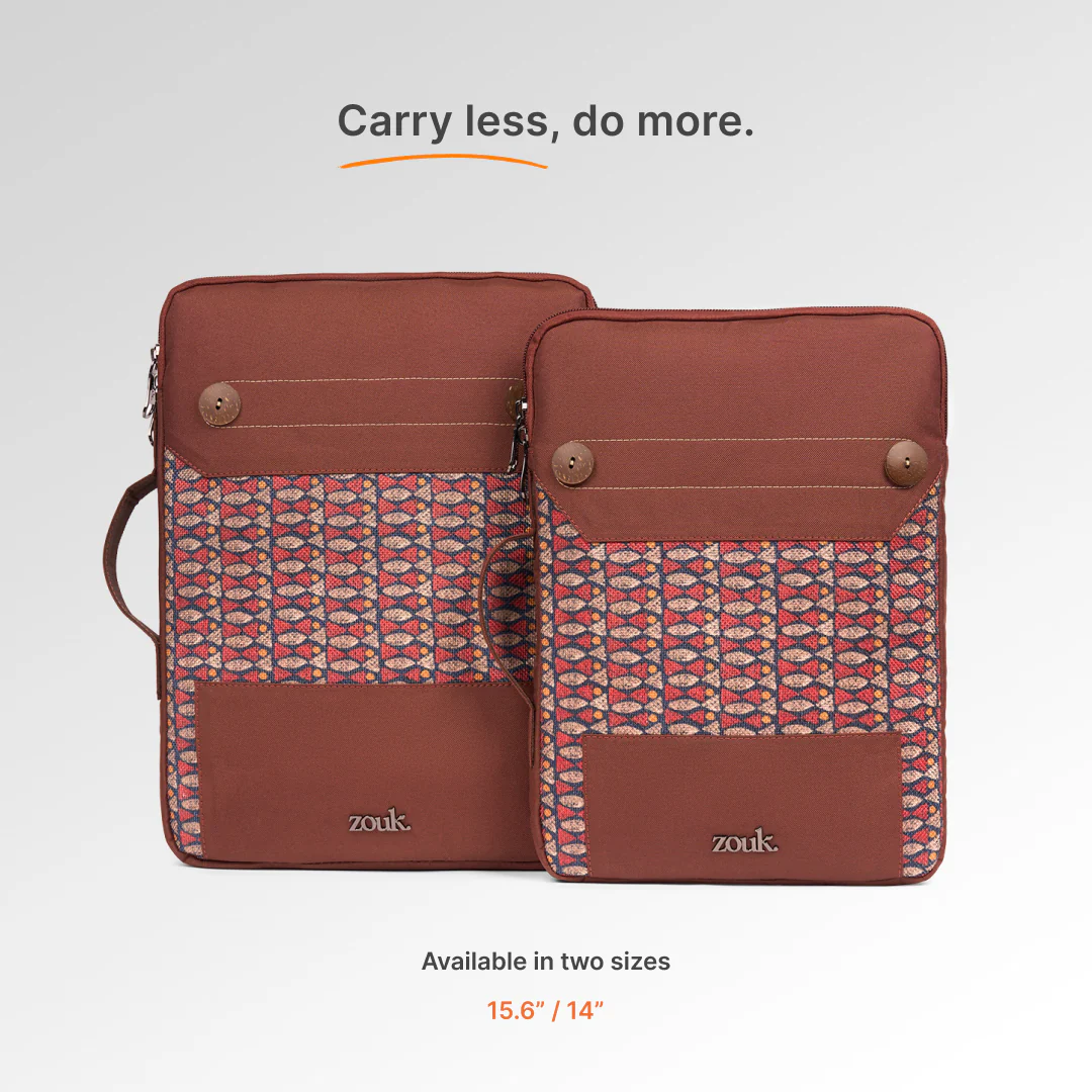 Indore Mosaic Urban Laptop Sleeve - 14inch (Brown) - Image 8