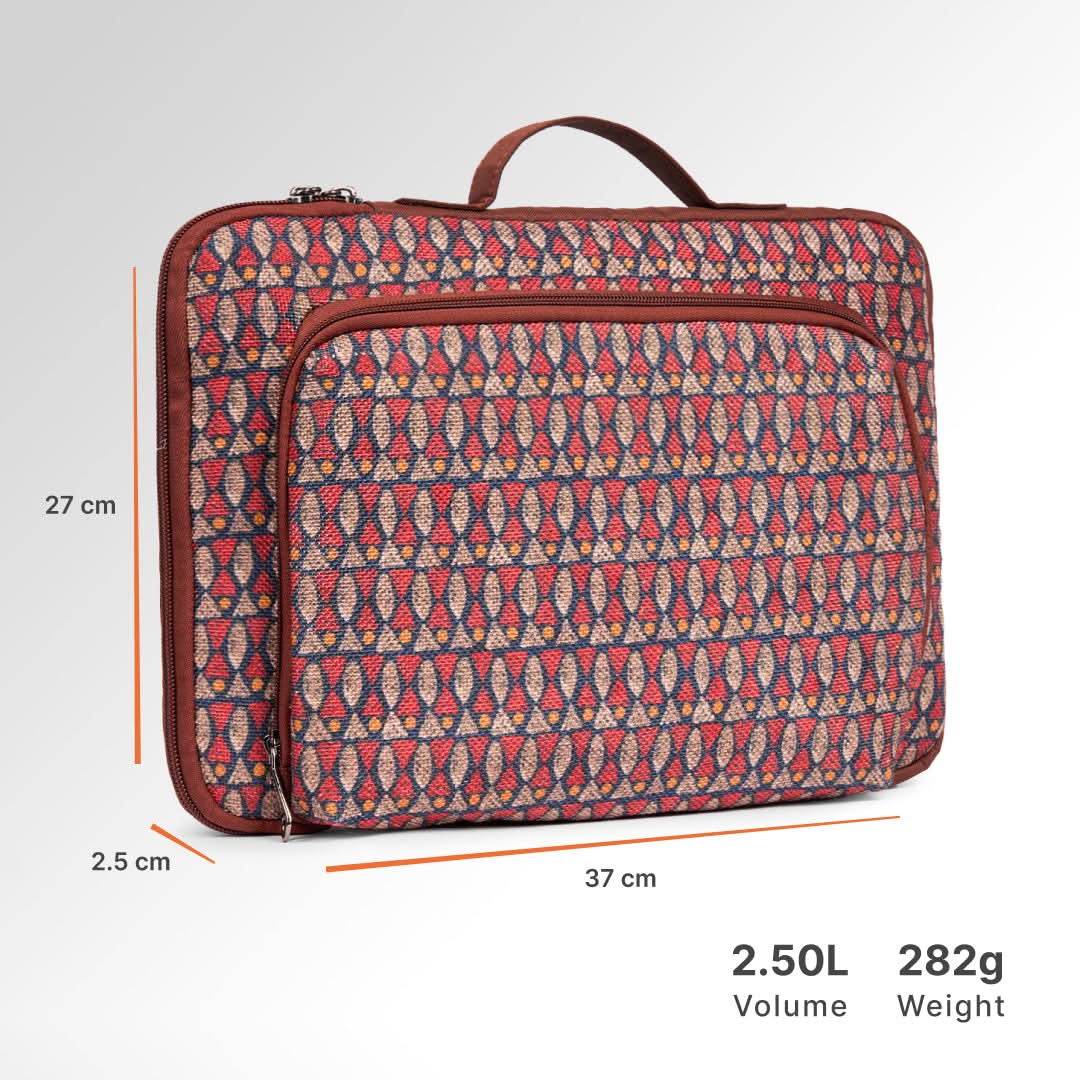Indore Mosaic Urban Laptop Sleeve - 15.6inch (Brown) - Image 4