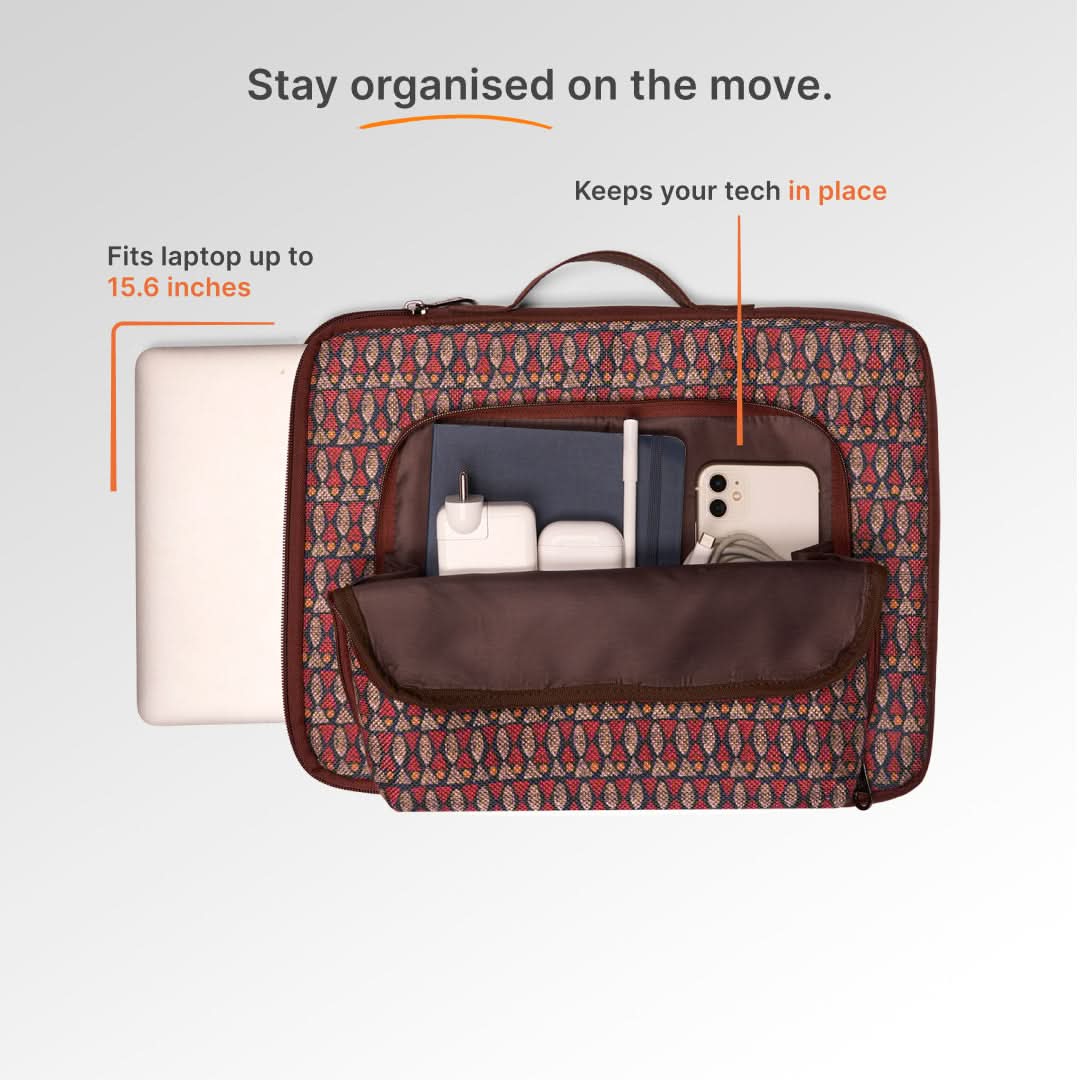 Indore Mosaic Urban Laptop Sleeve - 15.6inch (Brown) - Image 7