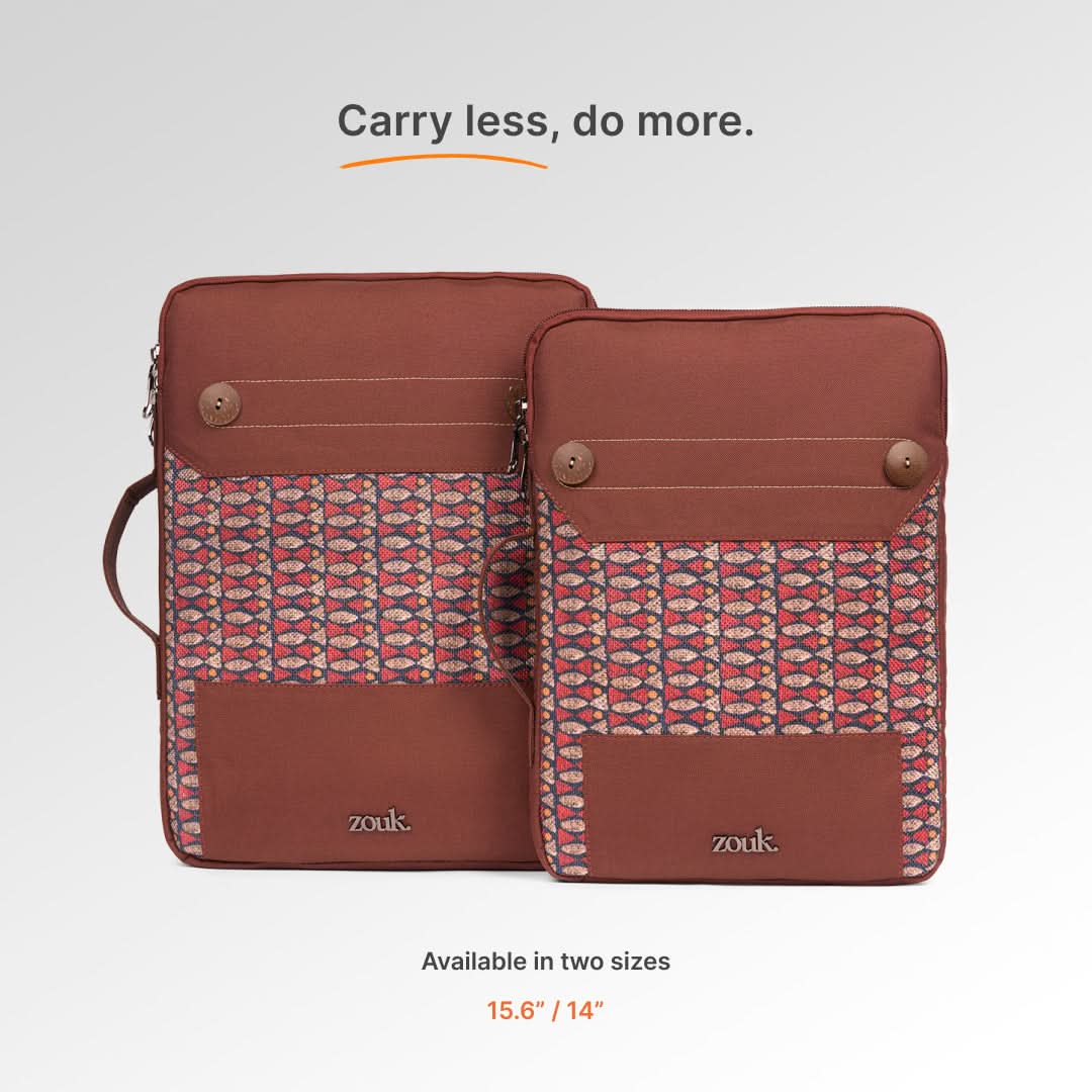 Indore Mosaic Urban Laptop Sleeve - 15.6inch (Brown) - Image 8