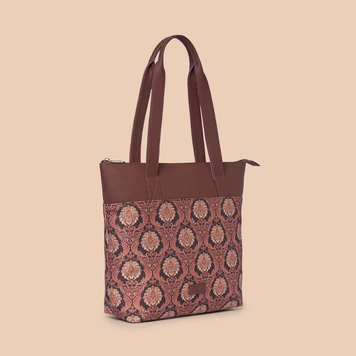 Jodhpur Damask Everyday Tote Bag & Chain Wallet Combo - Image 4