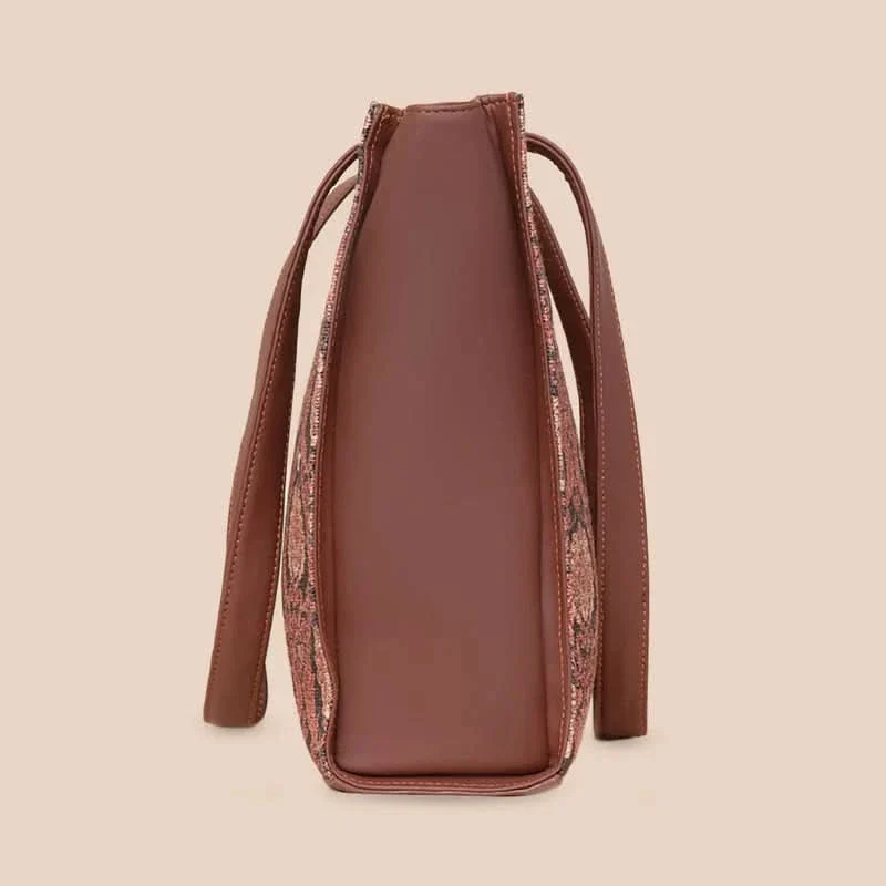 Jodhpur Damask - Office Tote Bag & Flap Sling Bag Combo - Image 5
