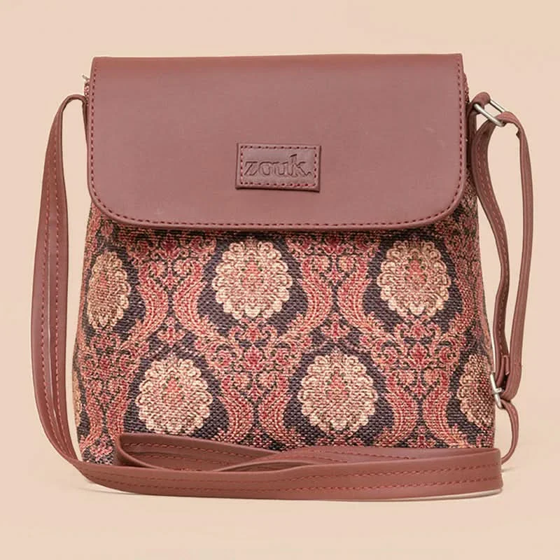 Jodhpur Damask - Office Tote Bag & Flap Sling Bag Combo - Image 7