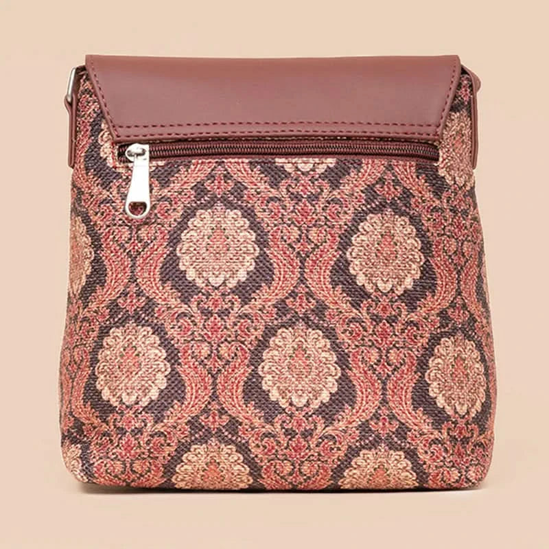 Jodhpur Damask - Office Tote Bag & Flap Sling Bag Combo - Image 8