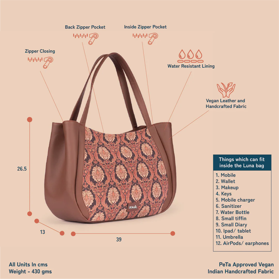Jodhpur Damask Luna Handbag - Image 4