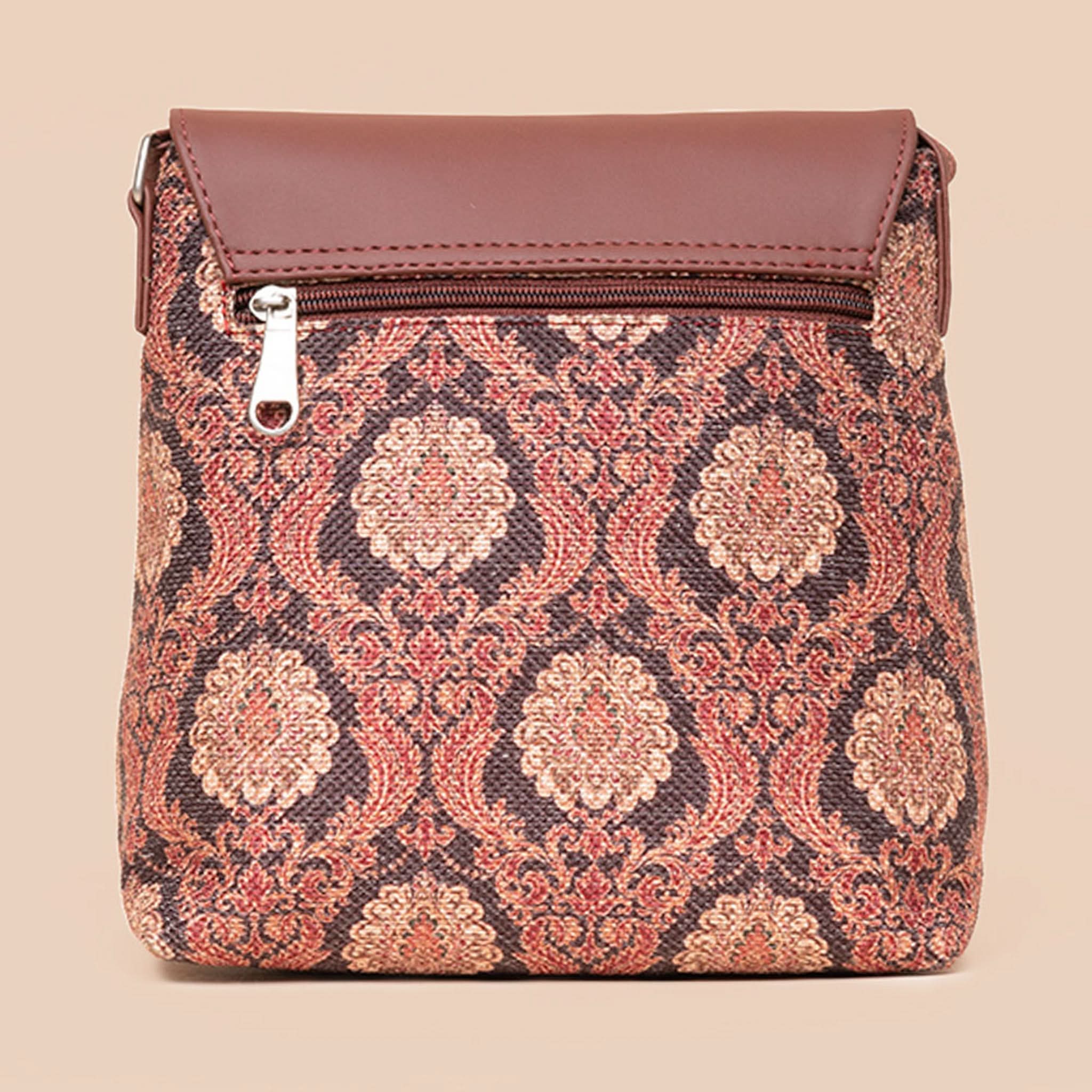 Jodhpur Damask - Luna Handbag & Flap Sling Bag Combo - Image 7