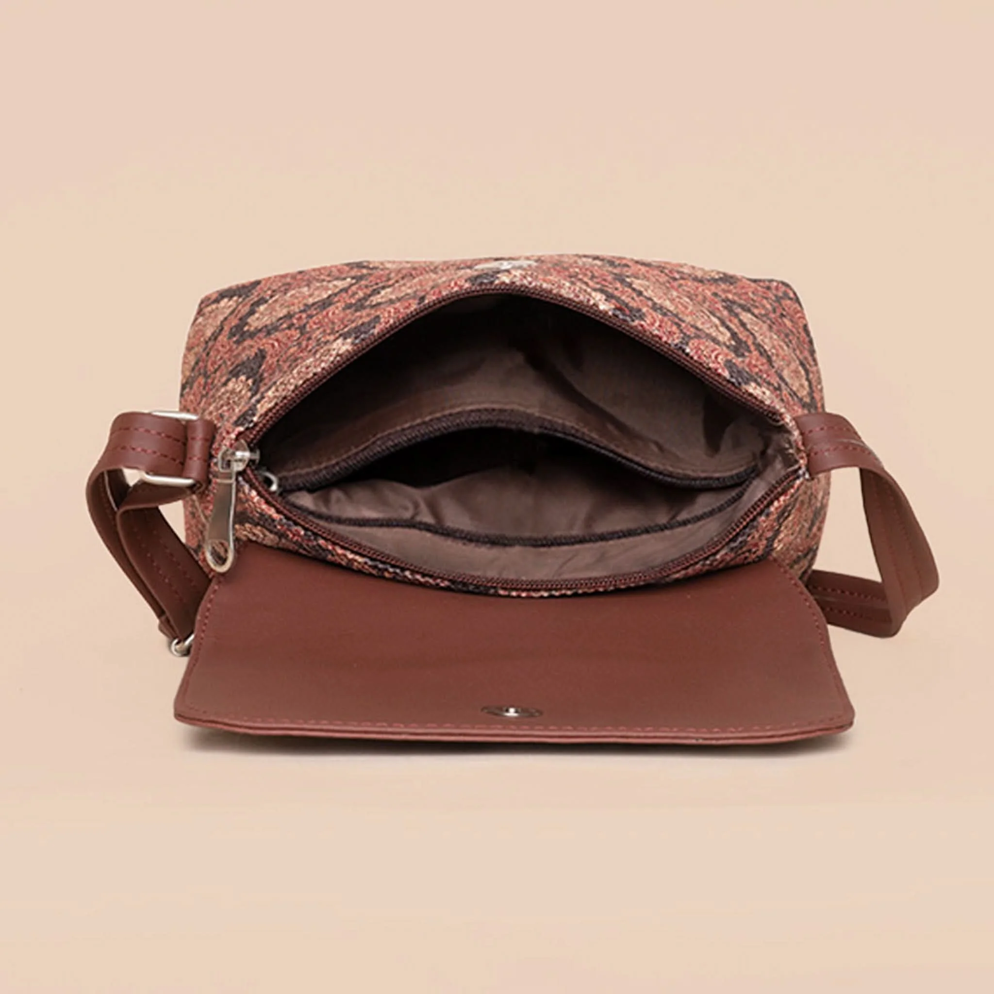 Jodhpur Damask - Luna Handbag & Flap Sling Bag Combo - Image 9