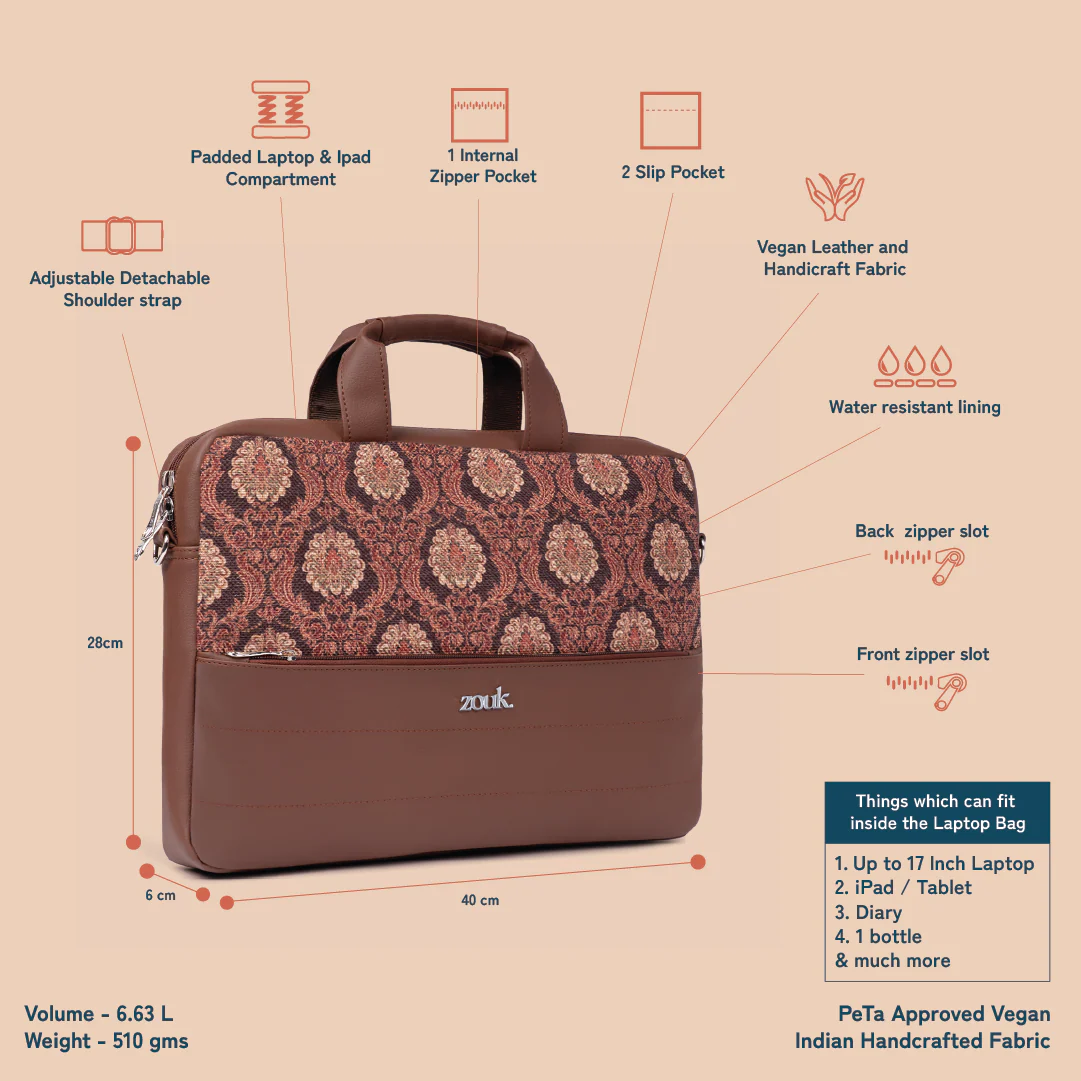 Arin Laptop Bag - Jodhpur Damask - Image 6