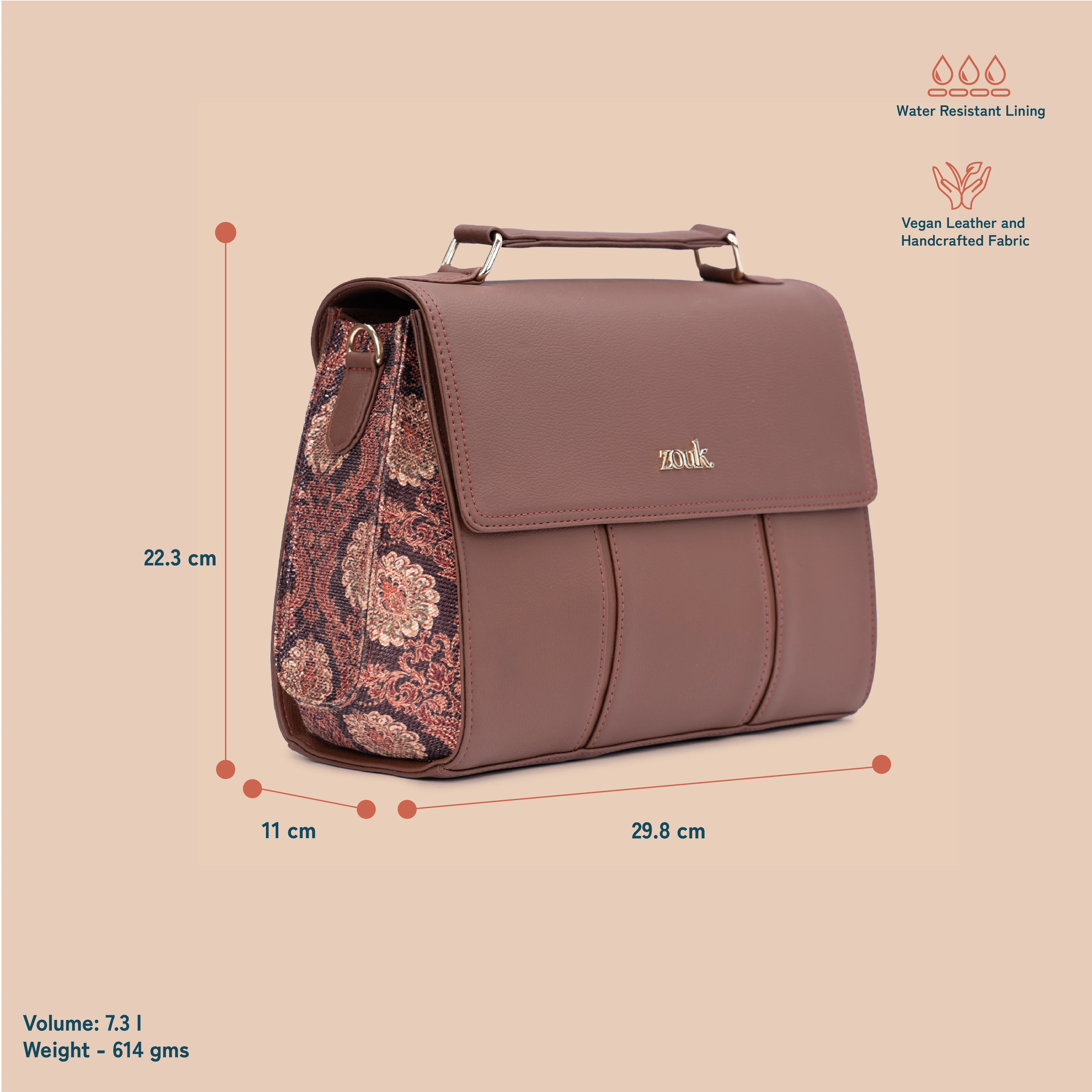 Rhea Kapoor Satchel Bag - Jodhpur Damask - Image 5