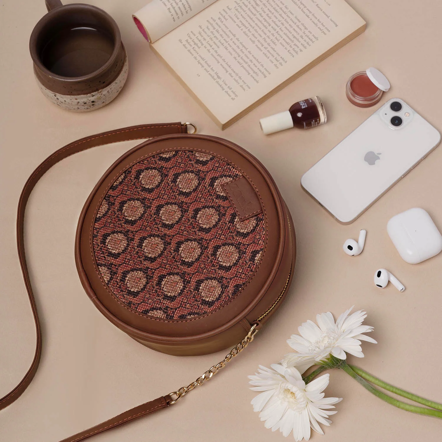 Jodhpur Damask Round Sling Bag