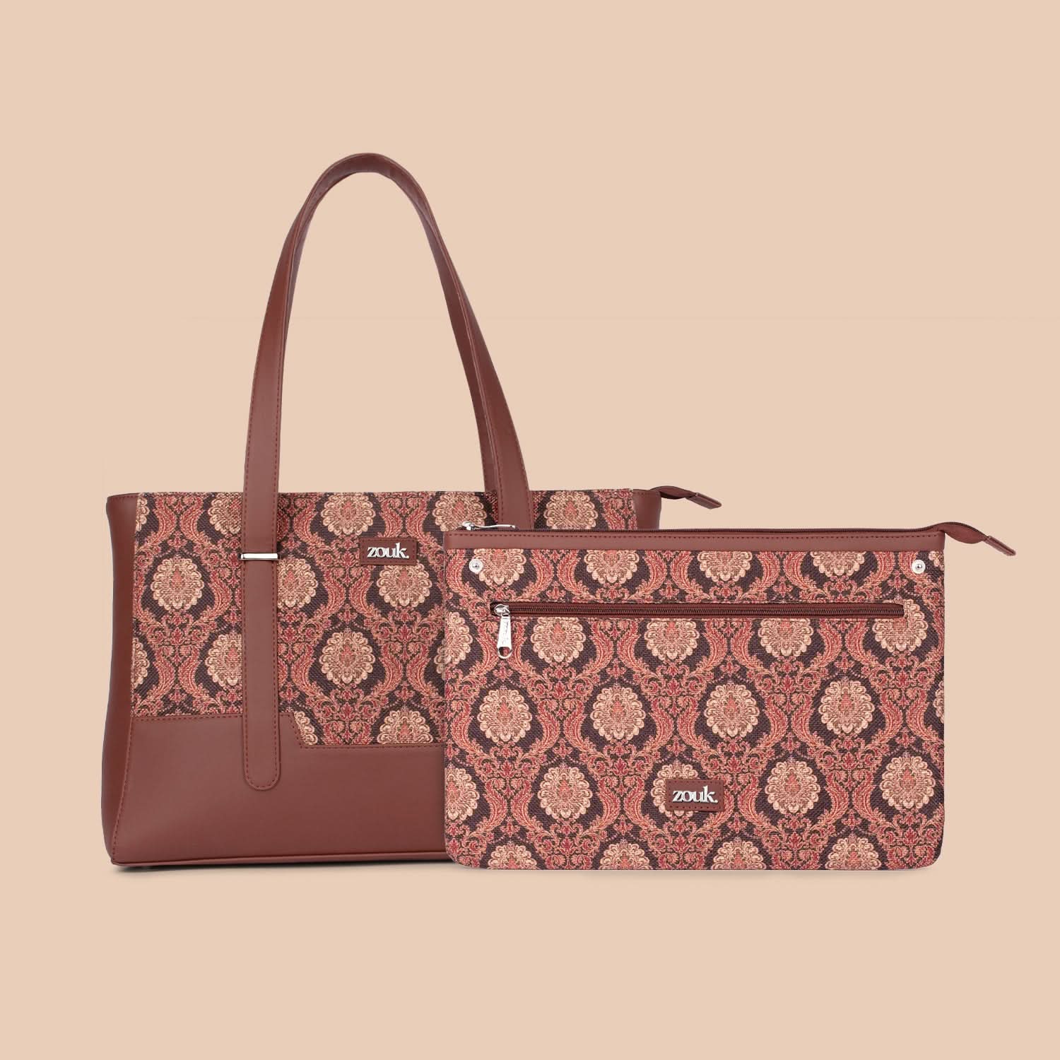 Zouk Jodhpur Damask Maya Multitasker ToteĀ Bag - Image 3