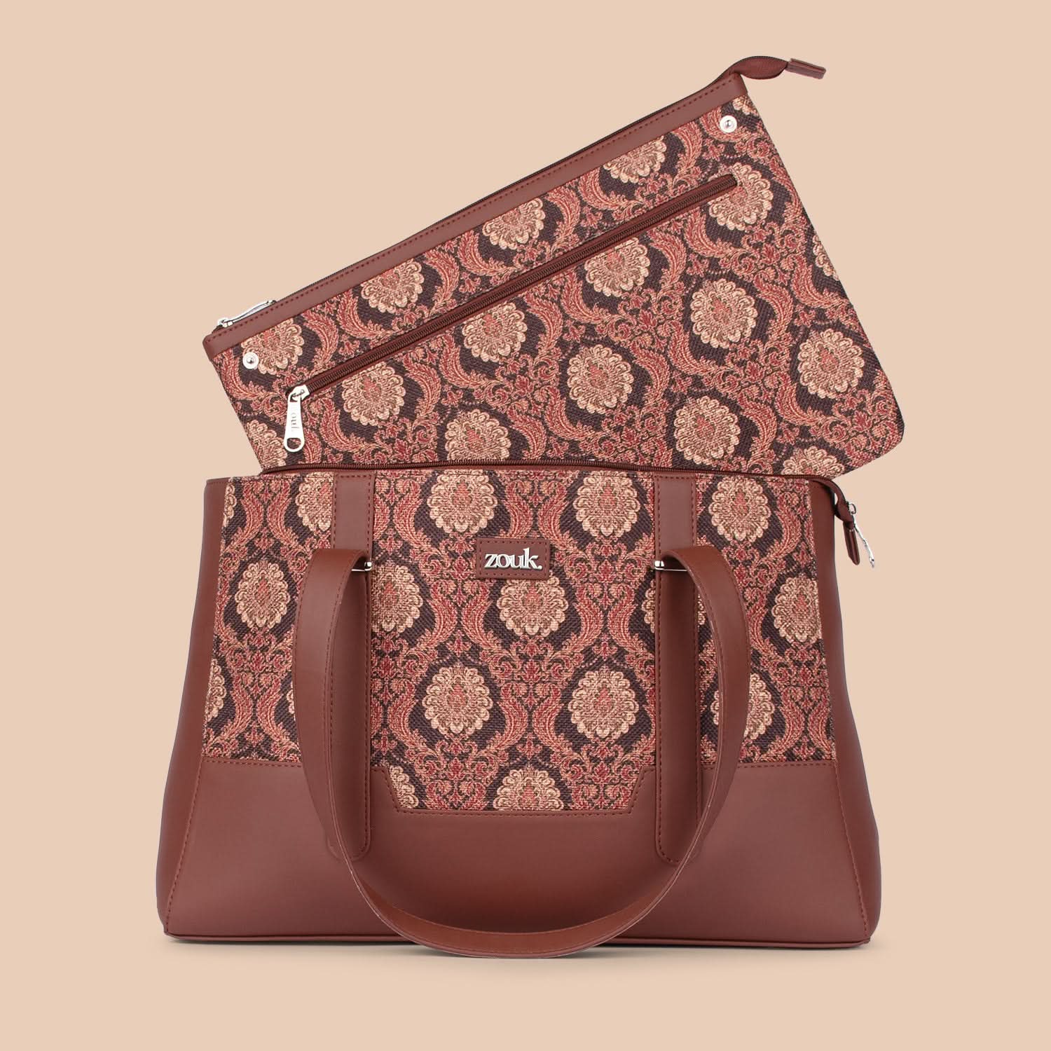 Zouk Jodhpur Damask Maya Multitasker ToteĀ Bag - Image 4