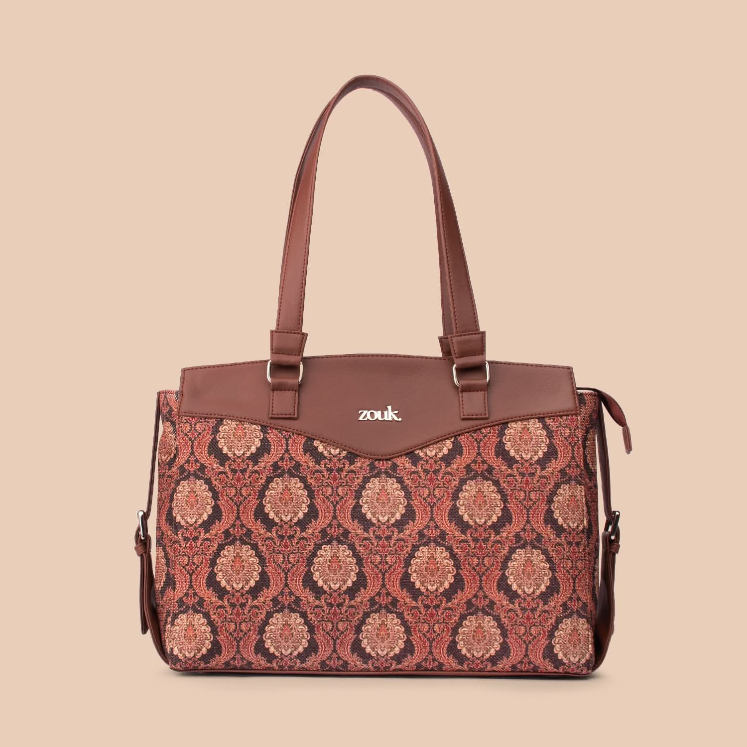 Jodhpur Damask Women's Work Bag Brown - Image 2