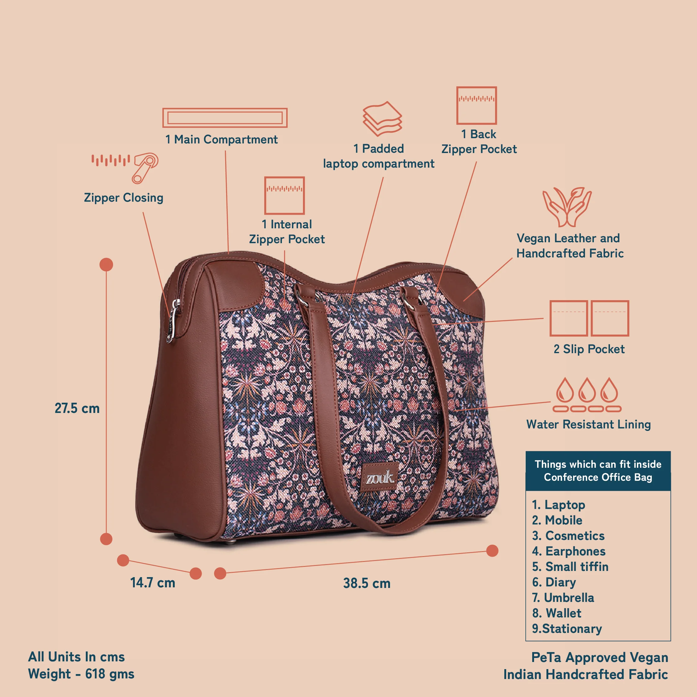 Kashmir Blooms Conference Office Bag - Image 5