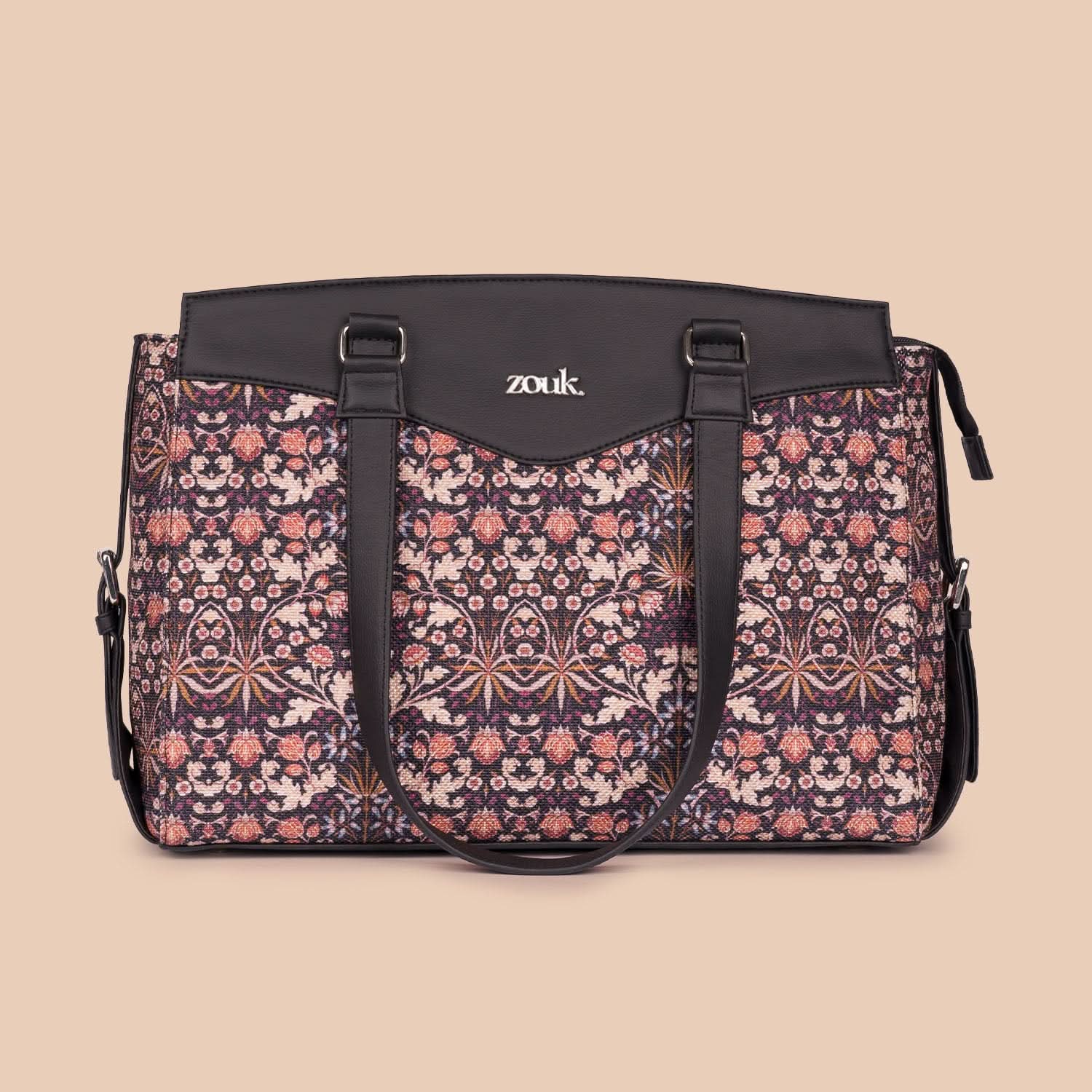 Kashmir Blooms & Kovil Blue - Women's Work Bag & Flap Sling Bag Combo - Image 2