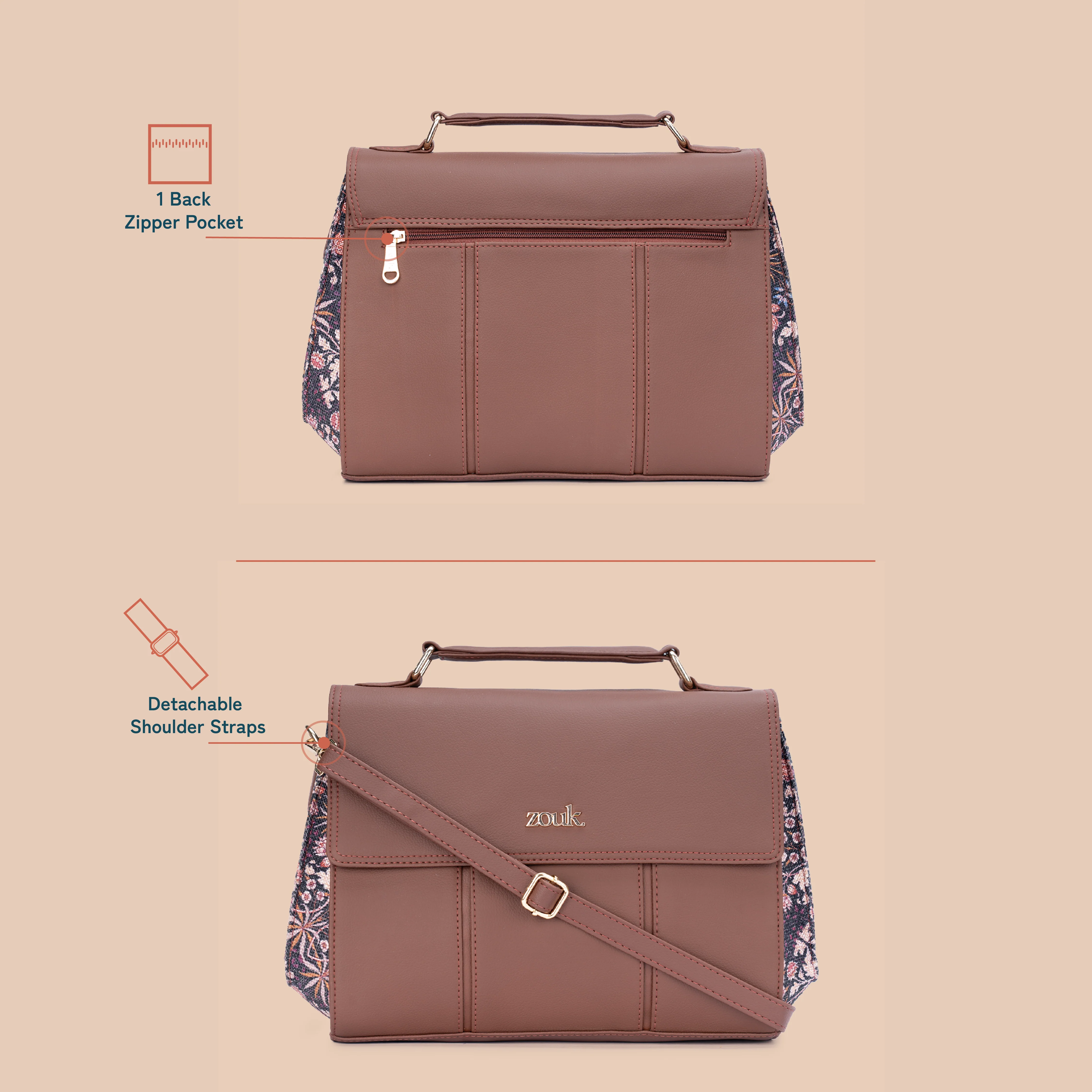 Rhea Kapoor Satchel Bag - Kashmir Blooms - Image 5